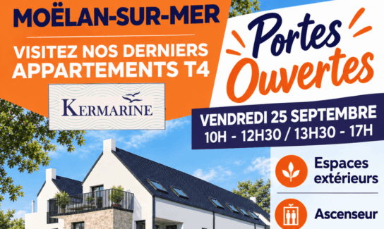 Portes ouvertes à Moëlan-sur-Mer : visitez les 2 derniers appartements T4 de KERMARINE le 25 septembre