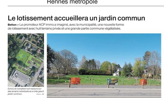 ARTICLE OUEST FRANCE : À Betton, le jardin commun fait son entrée dans un lotissement